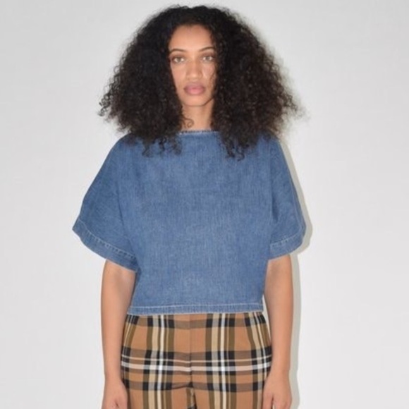 Rachel Comey Vera Top Chambray crop 8 M - Picture 1 of 4